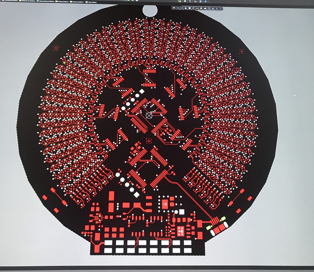 Top copper layer in red